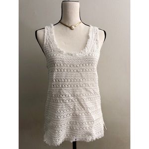 NWT Paige Cream Crochet Sleeveless Blouse Size S